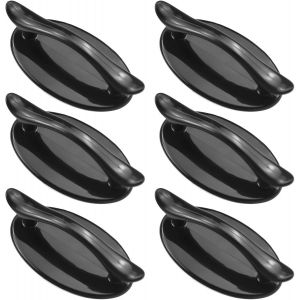 Lot de 6 poignées de porte autocollantes en plastique pour tiroir, armoire, porte coulissante, fenêtre, placard, tiroir, noir - Neuf