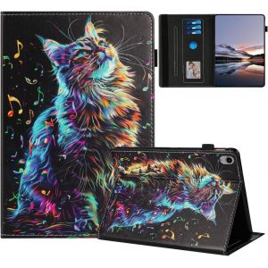 Etui Pour Ipad 10th Generation 10.9"" 2022 Coque Tablette Housse Pu Cuir Flip Support Protection Motif Peint &Eacute;tuis Pour Ipad 10.9"" 10th Gen 2022 Coque,Le Chat Musical[Coq9128879] - Neuf