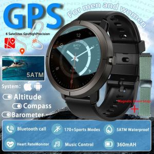 Nouveau 6 Satellite Gps Montre Intelligente Femmes 5Atm Étanche Femmes Santé Bluetooth Appel Altitude Baromètre 170+Mode Sport Montre Intelligente.Magnetic Green.5Atm - Neuf