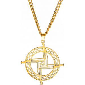 Kal-Collier Croix Sainte Brigid En Acier Inoxydable Collier Pendentif Croix Sainte Brigid En Acier Irlandais Traditionnel Celtique Talisman Religieux - Neuf