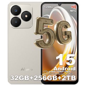 Neo S25 Pro 5G T&eacute;l&eacute;phone Portable Android 15 Smartphone 32Go+256Go/2To 6,75" 120 Hz 5280mAh 64MP vid&eacute;o 4K NFC Double SIM GPS - Or - Neuf