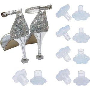 5 Paires De Protecteurs De Talon Haut Transparents,5 Tailles De Capuchons De Réparation De Talon Pour Marcher Sur Un Sol Inégal,Bouchons D'évier De Talon Clairs Pour Les Chaussures De Mariage Pour F - Neuf