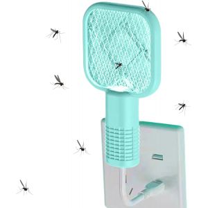 Raquette &eacute;lectrique anti-insectes avec lumi&egrave;re pour prot&eacute;ger la maison, la cuisine, la chambre, le jardin, le camping - Neuf