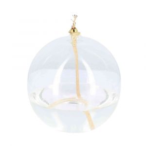 LAMPE &Agrave; HUILE VERRE M&Egrave;CHE 12.5X13CM TRANSPARENT - Neuf