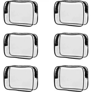 KALANKA-6 Pi&egrave;ces Trousse Transparente Voyage, Trousse de Toilette Avion, Pochette Maquillage - Pour Voyage et Utilisation Quotidienne - Neuf