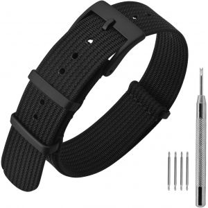 Kal-Bracelet De Montre En Nylon Avec Boucle En Acier Inoxydable, Sport Bande De Remplacement 16mm 18mm 20mm 22mm - Neuf