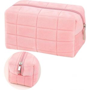 Trousse de maquillage en peluche,Trousse de toilette de voyage douce et floue,Trousse à cosmétiques multifonctionnelle,Rangement de pinceaux de maquillage mignons - Neuf
