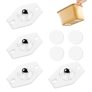 4 Pi&egrave;ces Petite Roulettes pour Meubles,Roulettes Pivotantes Auto-adh&eacute;sives Charge 200kg,Mini Transfert Roues de Meubles &agrave; 360 Degr&eacute;s de Rangement,Petits Meubles,Poubelles et 4 Autocollant - Neuf