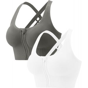 Ulteronixshop-Soutien-Gorge De Sport Femme Zipp&eacute;e Devant Soutien Gorge Sans Armature Anti-Rayures Coussinets Amovibles Vest Pour Fitness Yoga Course S-Xl - Neuf