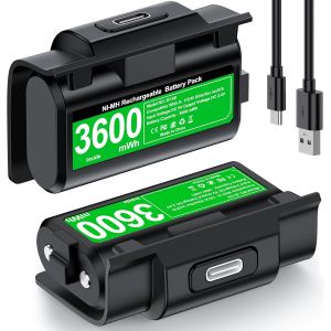 Controller Battery For Xbox,2x3600mwh Rechargeable Battery For Xbox With Led Indicator/4 Battery Covers,Xbox Play Charging For Xbox One/S/X/Elite,Xbox Series S/X Controller - Neuf
