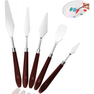 Oayew-5 Pi&egrave;ces Couteaux &Agrave; Peindre En Acier Inoxydable, Spatule Peinture Acrylique, Palette Professionnel, Peinture Huile, Painting Knife Pour L'huile, Acrylique Sur Toile, Painting, Figurine - Neuf
