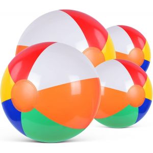 KAL-Ballon De Plage Gonflabl, Ballons De Plage Gonflables Portables, Ballons De Piscine, 4Pc Ballons De Plage Diamètre 22 Cm Pour Les Vacances, La Piscine, Les Fêtes - Neuf