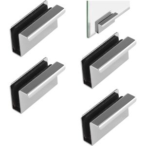 Lot de 8 poign&eacute;es de porte en verre pour porte d'armoire Pinces dissimul&eacute;es pour porte en verre (noir) - Neuf