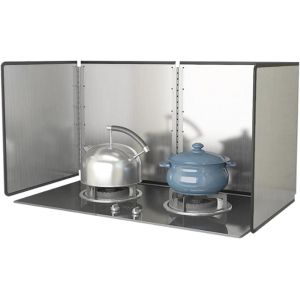 Plaque anti-projections,Cuisine Pliable Protection D'écran Anti-éclaboussures, Acier Inoxydable evêtement,nettoyage facile Protection anti-graisse (50 x 50 cm) - Neuf