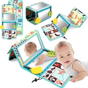 Livre D'&eacute;veil Pour B&eacute;b&eacute; - Sensoriel Miroir Montessori Jouet - Livre Tissu Doux Froiss&eacute; - Cadeau Pour B&eacute;b&eacute; 0 3 6 12 Mois - Neuf