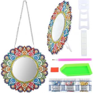 Ayuhr-5d Diamant Peinture Maquillage Miroir Diamant Peinture Kit Miroir Peinture Mural Mandala Diamant Miroir Mandala 5d Diamant Peinture Miroir Diy Diamant Peinture Miroir Pour Peinture - Neuf