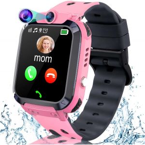 Chenquansarl-Gps Montre Enfants,Montre Intelligente Enfant Lbs Fille Garçon Téléphone Sos Voice Chat Appel Réciproque Écran Tactile Étanche Étudiants, Enfant Jouets Éducatifs 4-12ys - Neuf