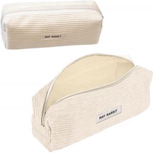 ChenQuanSarl-Pencil Case - Trousse Beige - Trousse Stylo - Peut Être Utilisé Comme Sac De Voyage Ou Sac À Cosmétiques, Étui À Lunettes Et Sac À Accessoires Pour Un Transport Facile¿Blanc Laiteux¿ - Neuf