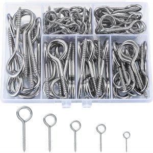 ASFASFq-105 Pièces Piton à Visser, Crochet à Visser, Épingles à ?illet Filetées à Vis, Boulons à ?il pour Bois DIY Artisanat Plafond Cintres Fabrication de Bijoux - Neuf