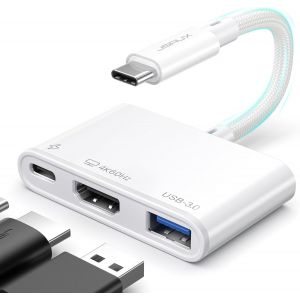 Adaptateur USB C vers HDMI, hub AV multiport num&eacute;rique avec 4 K @ 60 Hz, USB A 3.0, 100 W PD, Compatible avec iPhone 16 Pro/16 Pro Max/16/15 Pro Max, Samsung S24/23, MacBook, iPad, Dell - Neuf