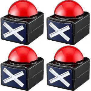 4pcs Jeu Buzzer,Jeu Buzzer Alarme Son Bouton De Lecture Avec Lumi&egrave;re Trivia Quiz Got Talent Buzzer Game - Neuf