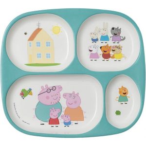 Kal-Petit Jour - Plateau De Diversification Alimentaire 4 Compartiments Pour B&eacute;b&eacute; +6 Mois - M&eacute;lamine - Sans Bpa - L&eacute;ger Et R&eacute;sistant - Lavable Au Lave-Vaisselle - 24cm X 21cm - - Neuf