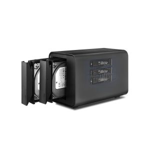 TERRAMASTER D5 Hybrid HDD NVMe Boîtier - Stockage USB 3.2 Gen 2 10Gbps Type C 5 Baies Supportant Le Raid 0/1/Single/JBOD Exclusive 2+3 Raid Baie de Disques Hybride - Neuf