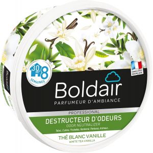 ERYI-- Gel Destructeur D'Odeur Thé Blanc Vanille - Neutralise Les Odeurs - Parfume - Produit Gel Solide - Multi Application - Durée 8 Semaines - 300G - Fabrication Française - Neuf