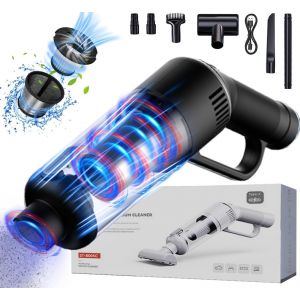 lbgwp60-Aspirateur Voiture Puissant Sans Fil,16000Pa Mini Aspirateur À Main Avec Couvercle De Filtre En Acier Inoxydable,Rechargeable Aspirateur De Table Sec Et Humide Pour Canapé Maison Voiture Bure - Neuf