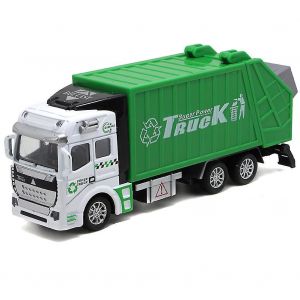 Mini 1/48 Garbage Truck Model With Trash Can Kids Children Toys Birthday Gift-Vert - Neuf