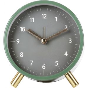 R&eacute;veil analogique silencieux avec veilleuse, horloge de bureau ronde sans tic-tac, fonctionne &agrave; piles, pour chambre &agrave; coucher, bureau, enfants, design classique simple, id&eacute;al pour les - Neuf