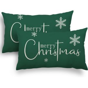 Housse Coussin Noel 30x50 Lot De 2 Housse Coussin 30x50 Père Noël Wapiti Coton Et Lin Décoratif Taie D'oreiller Pour Decoration Noel 30 X 50 Cm[Z218] - Neuf