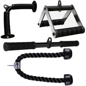 Mevronisshop-Ensemble D'accessoires Pour Machine &Agrave; C&acirc;ble, Barres De Tirage Pour &Eacute;quipement De Musculation &Agrave; Domicile, Accessoire De Tirage Triceps Pour Accessoires De Salle De Sport &Agrave; La Maison - Neuf