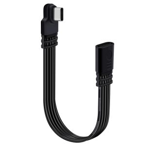 JGD-Rallonge USB C 90 Degr&eacute; Cable Type C Plat Cable USB C M&acirc;le vers Femelle 2.0 pour Charge Rapide et un Transfert de Donn&eacute;es (Courbure Gauche, 0.1 m) - Neuf
