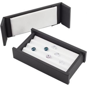 Conteneur De Stockage De Pierres Précieuses 4 Emplacement Boîtes De Présentation De Diamants Boîte À Bijoux De Pierres Précieuses Support De Boîte De Rangement Avec Couvercles Et Velours - Neuf