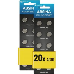 ASON-20X Pile Lr1130 Ag10 Lr54-1,5V Alcaline Étanche & Longue Durée-V10Ga / Rw49 / G10A / 189 / Gp189 / L1130 / 89A-Pile Lr54 Pile Bouton,Pile L1131C,Pile L1131,Piles Lr54,Piles Ag10 - Neuf