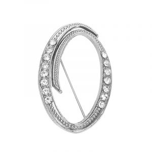 (1 Pi&egrave;ce, O) Broche Initiale Pour Femme, &Eacute;pingle &Agrave; Lettres Pour Bas, M&eacute;tal Plaqu&eacute; Argent, Strass Transparent Aaa+ - Neuf