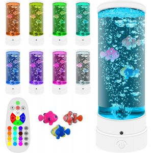 Kaltd-Aquarium Lampe À Lave Poisson Led Lumineuse Avec Télécommande Multicolore Sous-Marine Bulle Sous-Marine Lumière Pour Cadeaux De Décoration À La Maison - Neuf