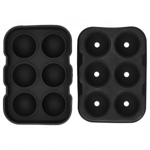 6-Cavité En Silicone Noir Ice Cube Et Boule De Glace Maker Moule Pour Barre De La Maison, Des Fêtes Et Des Cocktails - Neuf