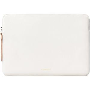 Housse Fine Pour Ordinateur Portable 13-13,3"", Compatible Avec Macbook Pro 14"" M4 Pro/Max 2024-2021, 13 Pouces, Macbook Air & Mbp, &Eacute;tui En Cuir Pu, &Eacute;tui Pour Mac, Riz - Neuf