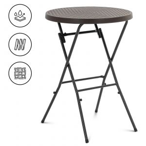Table De Jardin Pliante 79 X 79 X 110 Cm 75 Kg Pour L'int&eacute;rieur Et L'ext&eacute;rieur Noir Acier Poly&eacute;thyl&egrave;ne Haute Densit&eacute; (Pehd) Noir Helloshop26 14_0009974 - Neuf