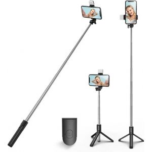 Kalanka-Perche À Selfie Avec Trépied, Trépied De Téléphone Portable Et Télécommande Sans Fil, Support De Téléphone Portable Compatible Avec Iphone, Samsung, Xiaomi Et Smartphones Android (Noir Avec - Neuf