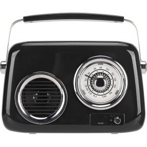 Haut-Parleur Bluetooth Radio Rétro Radio Vintage, Radio Numérique Portable, Son Stéréo Portable Hifi Mignon Haut-Parleur Radio De Style Ancien Pour Fête En Plein Air (Noir) - Neuf