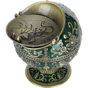 Grand cendrier vintage avec couvercle,cendrier coupe-vent en forme de dragon volant de la terre en bronze pour le bureau &agrave; domicile - Neuf