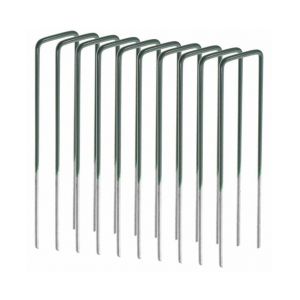Lot De 10 Piquets De Jardin Robustes En Métal En Forme De U - Piquets De Tente En Acier Durable Pour Le Camping, Les Bâches Et L'extérieur - Neuf