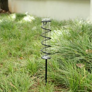 12cm De Verre Pluviomètre, En Spirale, Pluviomètre, Cadre En Métal, Une Tasse À Mesurer, Fer À Repasser Accessoires, Tube En Verre Décoratif Pluviomètre De Jardin, Pelouse Et Jardin - Neuf