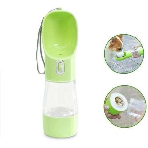 Bouteille D'eau Pour Chien Pour Marcher,Distributeur D'eau De Voyage Pour Chien Multifonctionnel Et Portable Avec Récipient Alimentaire,Tasse Combo De Conception Amovible - Neuf