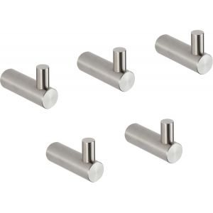 Lot De 5 Crochets Muraux En Acier Inoxydable 304 Pour Salle De Bain Et Cuisine Bross&eacute;[CHU10502622] - Neuf