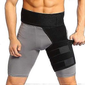 Bande De Compression Ajustable En N&eacute;opr&egrave;ne Pour Le Soutien De La Hanche Et De L'aine, Soulageant Les Douleurs &Agrave; L'aine, &Agrave; La Cuisse, Aux Ischio-Jambiers Et Aux Quadriceps, Et Favorisant La R&eacute;cup&eacute;ration Apr&egrave;s Une Blessure &Agrave; La Hanche Ou Une Sciatique. - Ne