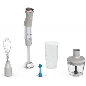 NouvelHorizonstore-Mixeur plongeant, Technologie de lames Powelix, Mode silencieux, 20vitesses, Lames pour glace pil&eacute;e, Mode turbo, Pare-&eacute;claboussures, Hachoir, Quickchef+ DD67EB10, Gris - Neuf